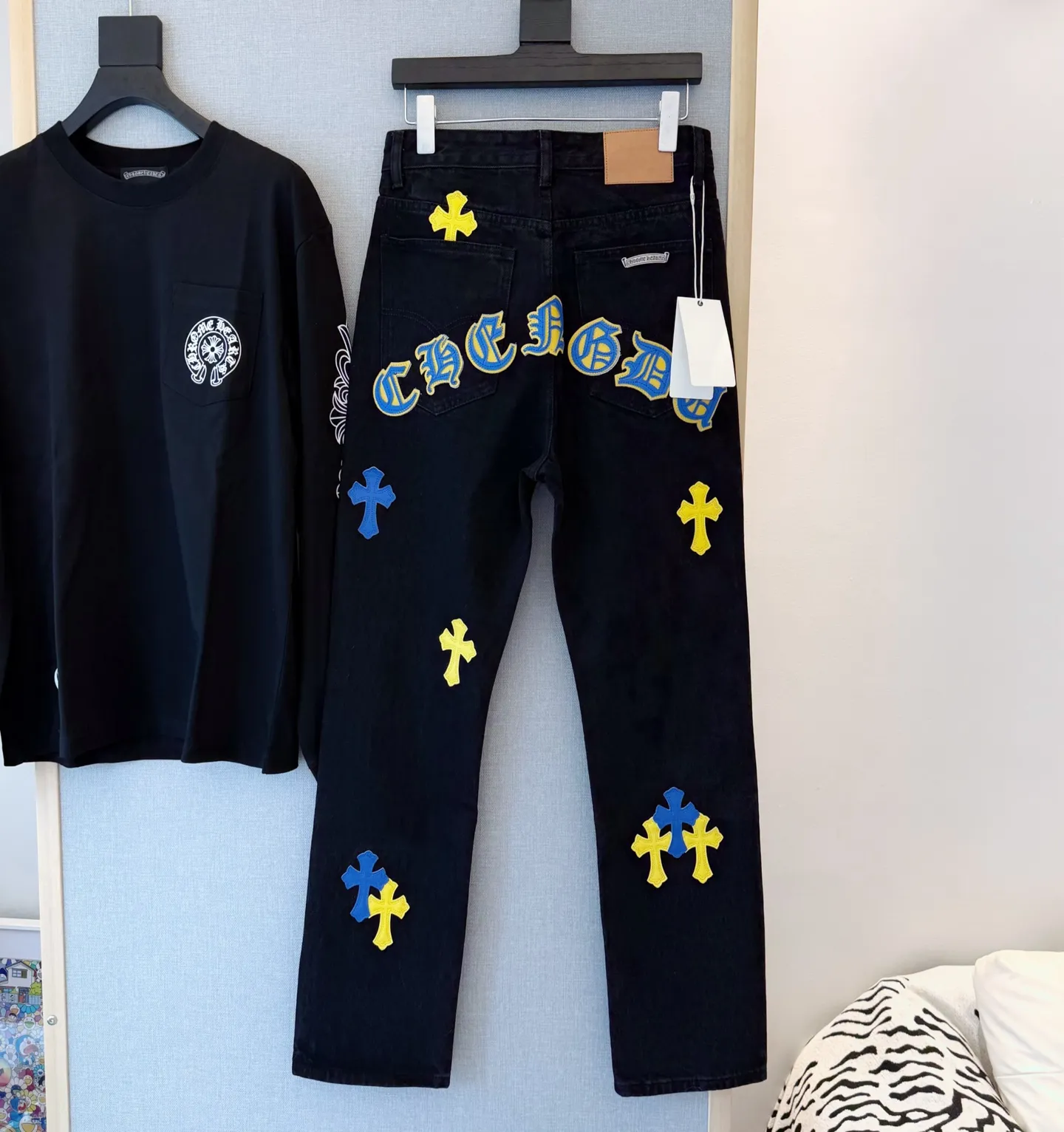 P280 Style number: D409 Chrome Hearts New York limited Sanskrit cross jeans Size# 28 30 32 34